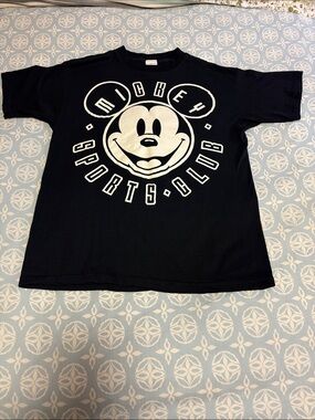 Vintage Disney Mickey Mouse Sports Club Black Graphic T-Shirt